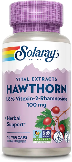 Suplement diety Solaray Hawthorn Extract 60 caps (0076280036602) - obraz 1