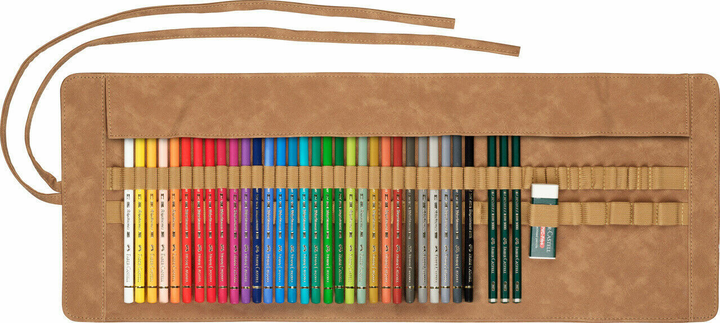 Олівці кольорові Faber-Castell Polychromos Artists Colour with Pencil Roll 34 шт (4005401100300) - зображення 4