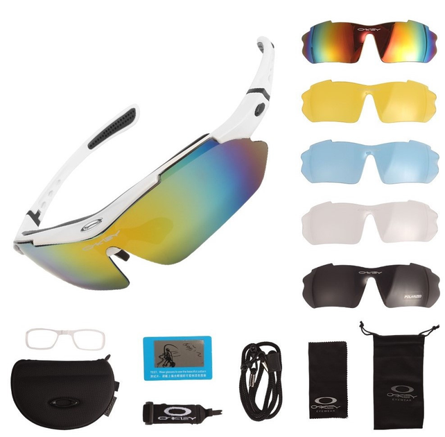 Защитные очки тактические белые 5 линз с поляризацией One siz+ - изображение 1