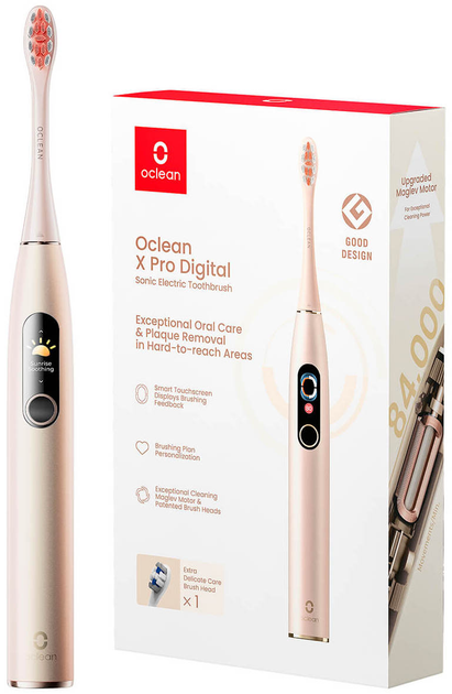Електрична зубна щітка Oclean X Pro Digital Electric Toothbrush Champagne Gold - зображення 6