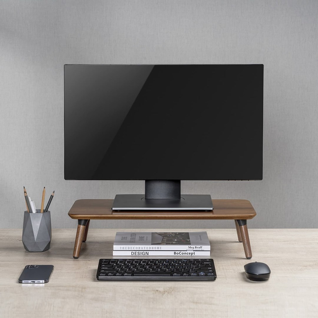 Подставка для монітора Maclean MC-930 Black Walnut - зображення 3