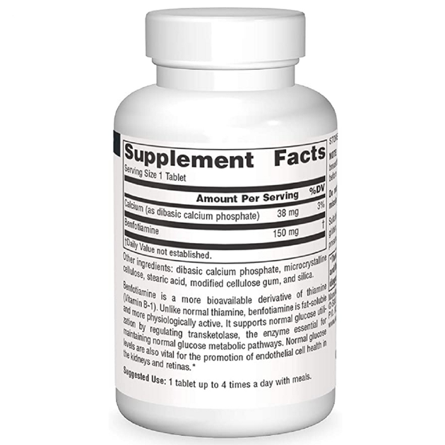 Витамины Source Naturals Бенфотиамин 150 мг Benfotiamine 30 таблеток ...