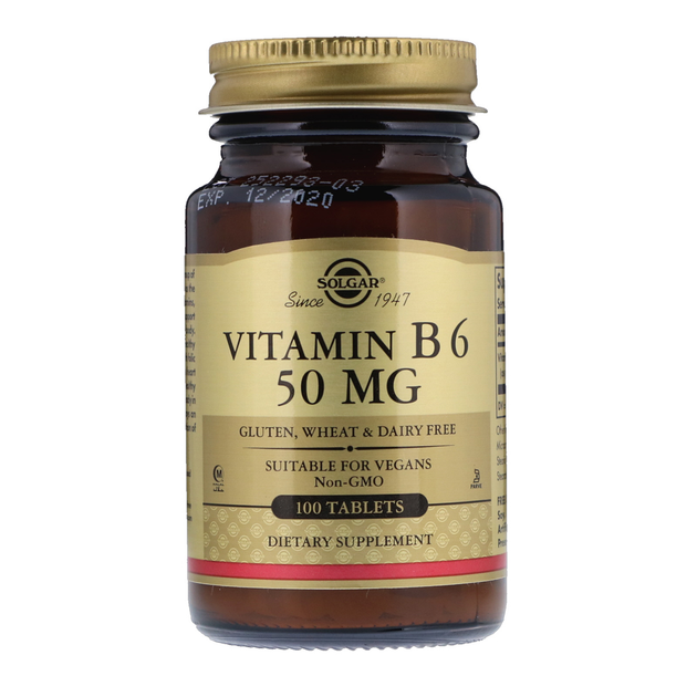 Витамины Solgar Витамин В6 Vitamin B6 50 мг 100 таблеток – фото, отзывы ...