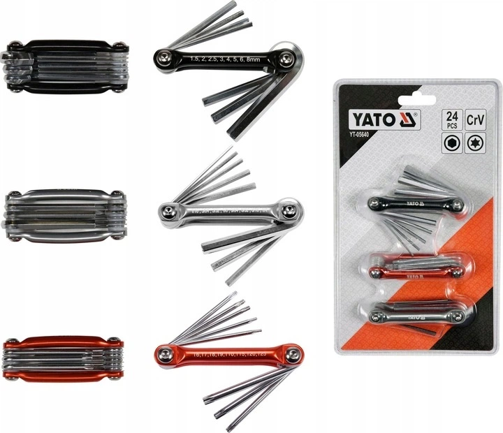 Ключи Имбусовые HEX(mm), TORX, HEX(in) Складные Комплект 3 набора