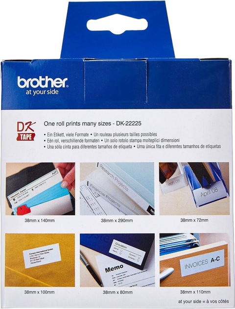 Етикетна стрічка Brother DK22225 Continuous Paper Tape 38 мм x 30.5 m White (DK22225) - зображення 4