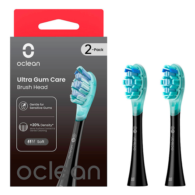 Насадка для електричної зубної щітки Oclean Ultra Gum Care 2шт Black - зображення 1