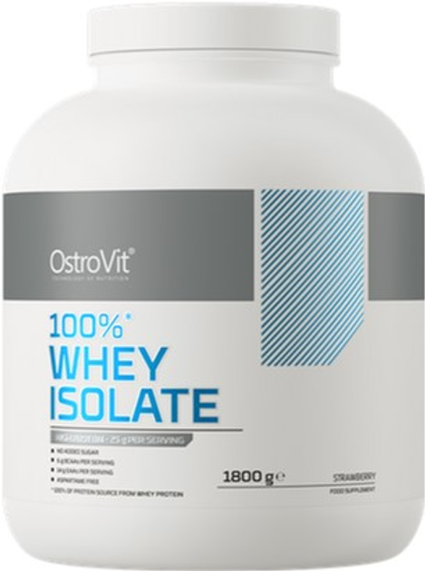 Протеїн OstroVit 100% Whey Isolate 1800 г Полуниця (5903933909677) - зображення 1