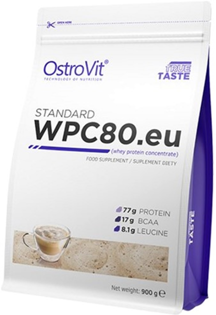 Białko OstroVit Standart WPC80.eu 900 g Cappuccino (5903246222760) - obraz 1