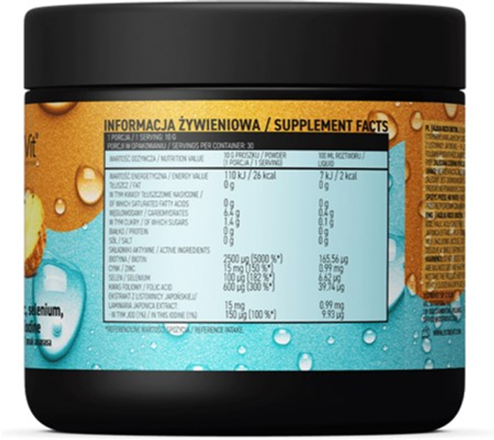 Suplement diety OstroVit Aqua Kick Biotyna 300 g Ananas (5903933904122) - obraz 2