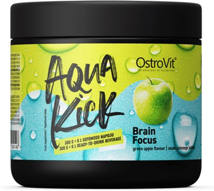 Suplement diety OstroVit Aqua Kick Brain Focus 300 g Zielone jabłko (5903933904146) - obraz 1