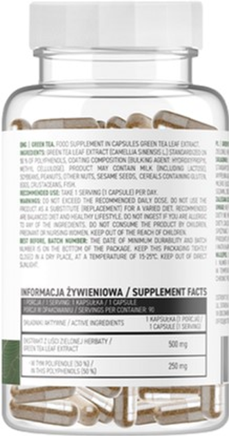 Suplement diety OstroVit Green Tea 90 kapsułek (5903246223514) - obraz 2