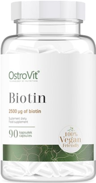 Харчова добавка OstroVit Biotin 90 капсул (5903246224733) - зображення 1