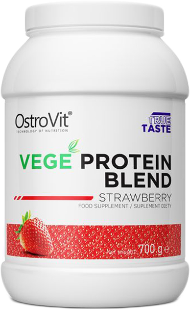 Protein OstroVit VEGE Mieszanka Białkowa 700 g Truskawka (5903246228175) - obraz 1