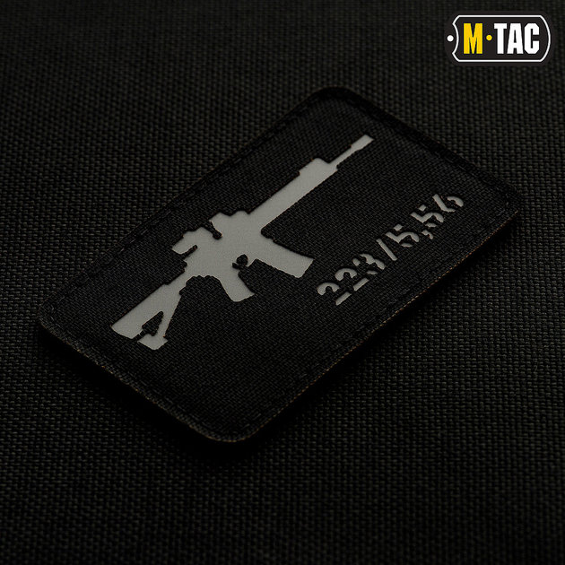 Нашивка M-Tac AR-15 .223/5,56 Laser Cut Black/Grey - изображение 2