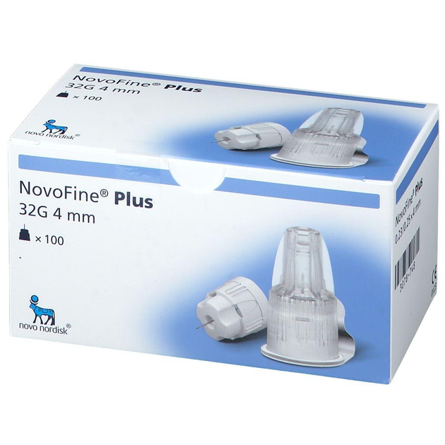 Голки для інсулінових ручок "Novofine Plus" 4 мм (32G x 0,23 мм), 100 шт. - зображення 1