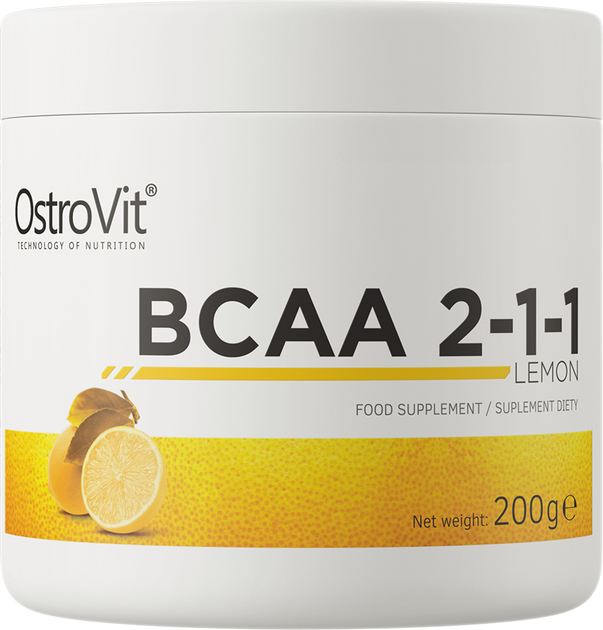 Aminokwasy OstroVit Extra Pure BCAA 2-1-1 200 g Cytryna (5902232611342) - obraz 1