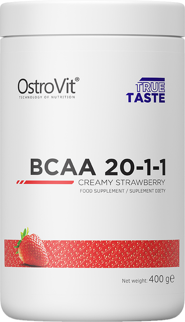 BCAA OstroVit BCAA 20-1-1 400 g Truskawka w śmietanie (5903246228250) - obraz 1