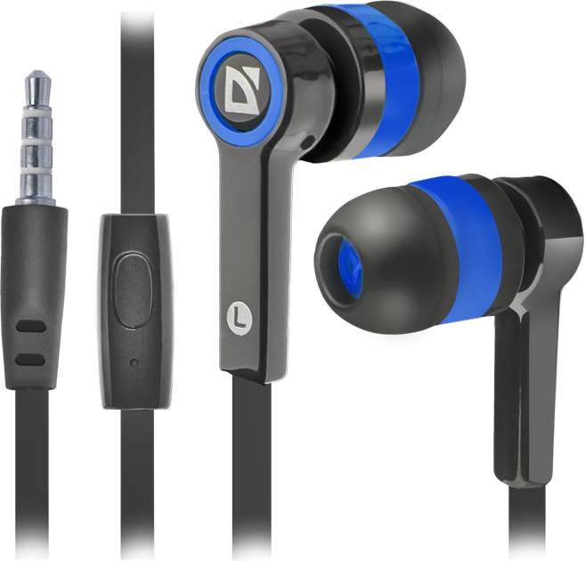 Провідні навушники з мікрофоном Defender Pulse 420 jack 3,5 Black-Blue - Фото 1 Провідні навушники з мікрофоном Defender Pulse 420 jack 3,5 Black-Blue - зображення 1