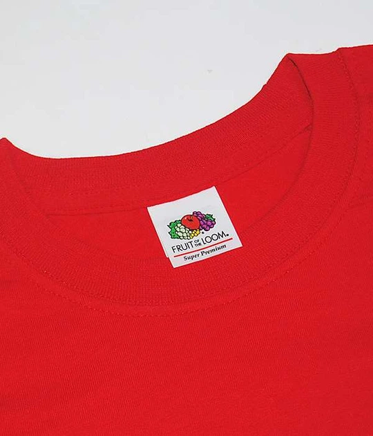 Футболка мужская Fruit of the Loom Super premium XXL Красный (0610440402XL) - Фото 3 Футболка мужская Fruit of the Loom Super premium XXL Красный (0610440402XL) - изображение 3