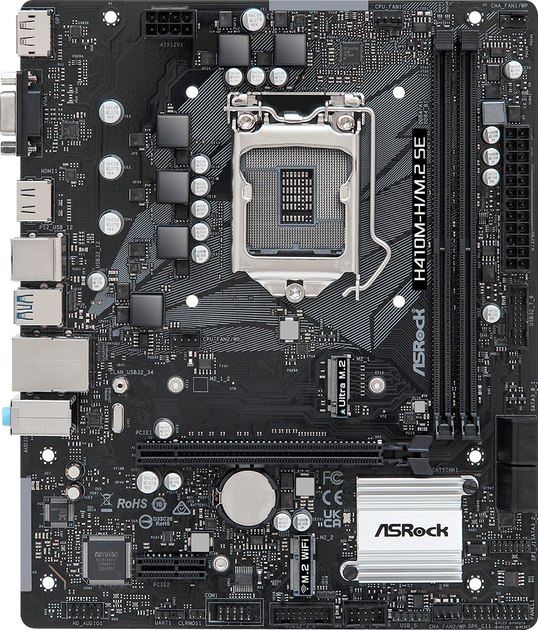 Материнська плата ASRock H410M-H/M.2 SE (s1200, Intel H370, PCI-Ex16) - зображення 1