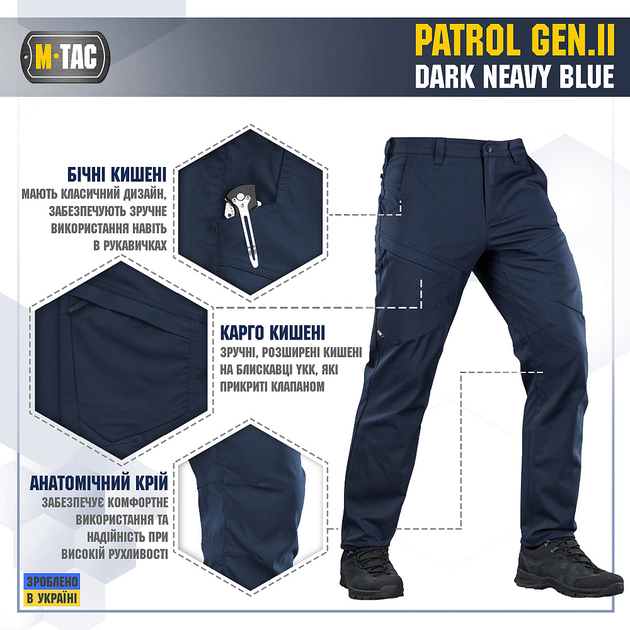 Брюки M-Tac Patrol Gen.II Flex Dark Navy Blue 36/34 - изображение 1