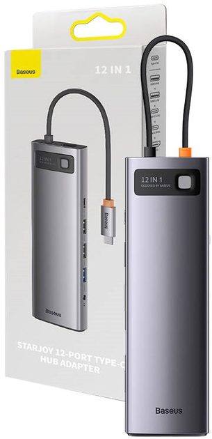 Хаб USB-C 12в1 Baseus Metal Gleam Series Gray (WKWG020213) - зображення 1