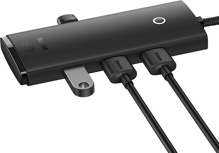 Hub USB 4w1 Baseus Lite Series 4 x USB 3.0 2 m Black (WKQX030201) - obraz 6