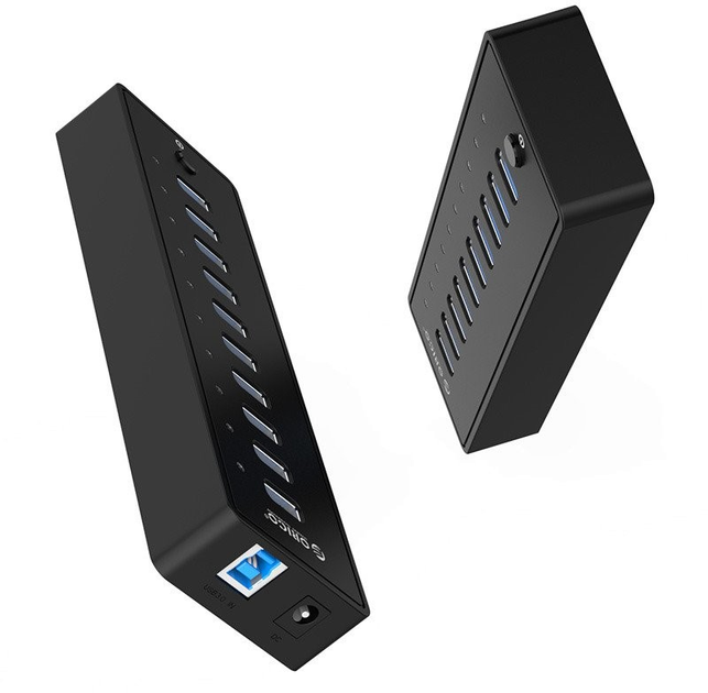 Адаптер Хаб 10в1 Orico 10 x USB 3.0 Black (P10-U3-V1-EU-BK-BP) - зображення 2