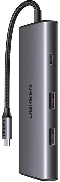 Адаптер Хаб USB 7в1 Ugreen 2 x USB-A 3.2 + USB-C 3.2 + SD/TF + PD Gray (6941876215317) - зображення 1