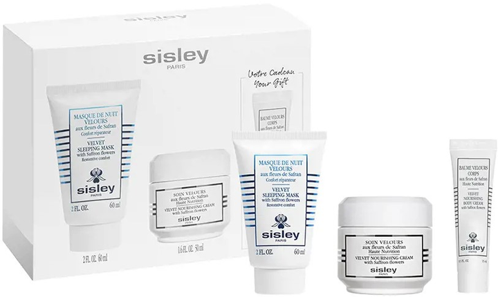Набір для догляду за обличчям Sisley Velvet Nourishing Skincare Крем для обличчя 50 мл + Маска для обличчя 60 мл + Крем для тіла 15 мл (3473311269027) - зображення 1