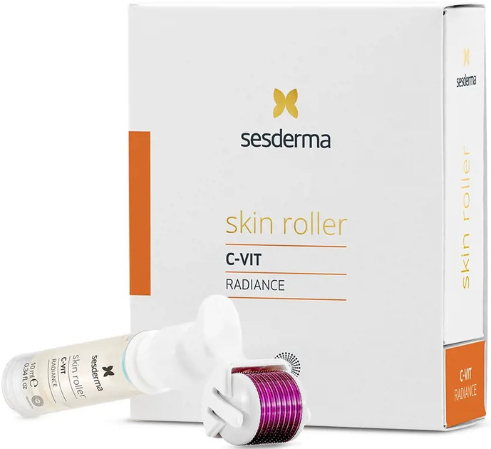 Zestaw do pielęgnacji twarzy Sesderma Skin Roller C-Vit Radiance Serum z witaminą C 10 ml + Wałek do twarzy (8429979460912) - obraz 1