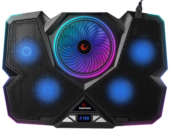 Охолоджувальна підставка для ноутбука Rampage BREEZE S50 RGB 17" - зображення 1