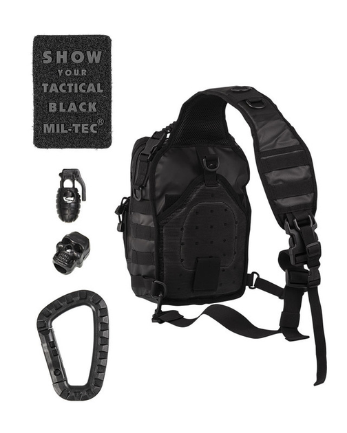 Рюкзак однолямковий Mil-Tec® One strap Assault pack SM tactical Black 9Л (14059188-9) - изображение 2