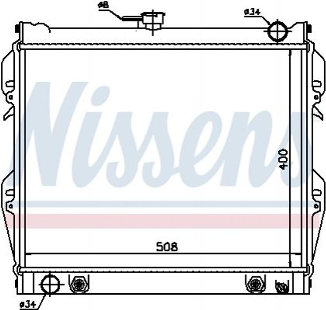 Радіатор охолодження двигуна NISSENS 64728 Toyota 4-Runner 1640035210, 1640071070, 1640004020 - зображення 1