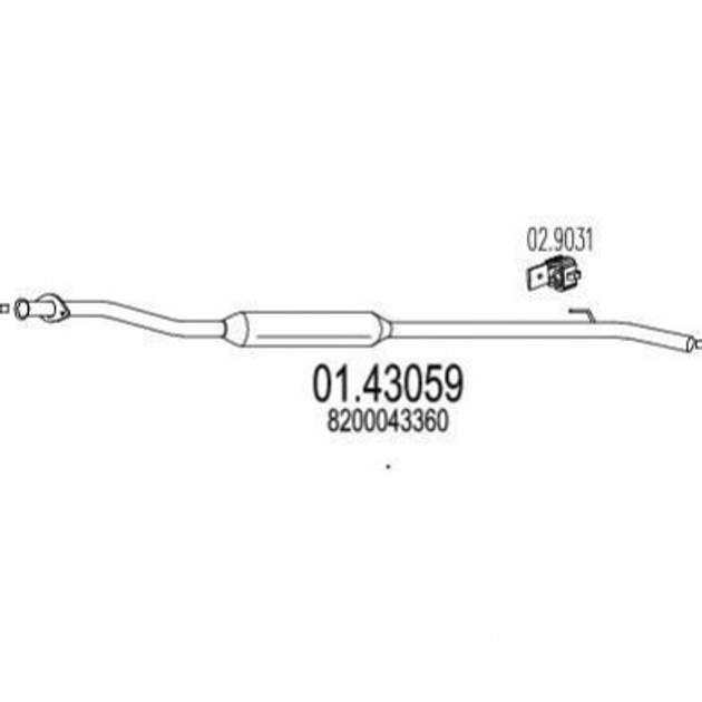 Труба глушника MTS 0143059 8200043360 - зображення 1