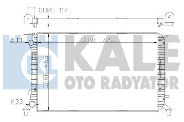 Радиатор охлаждения двигателя KALE 342340 Audi A4, Q3, Q5, A5, A6, Allroad 8K0121251L, 8K0121251R, 8UD121251 - изображение 1