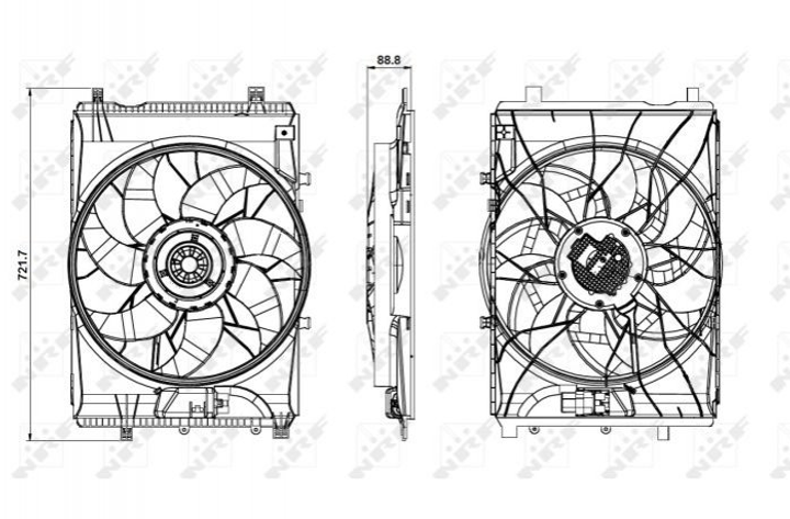 Вентилятор охлаждения двигателя NRF 47851 Mercedes CLA-Class, GLA-Class, B-Class, A-Class 2465000064, A2465000064 - изображение 2