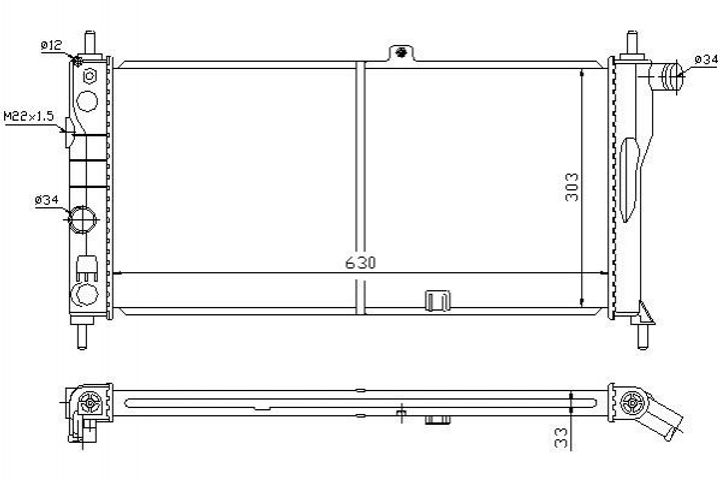 Радіатор охолодження двигуна STARLINE OL2064 Opel Kadett 90444155, 90325465, 90299348 - зображення 1