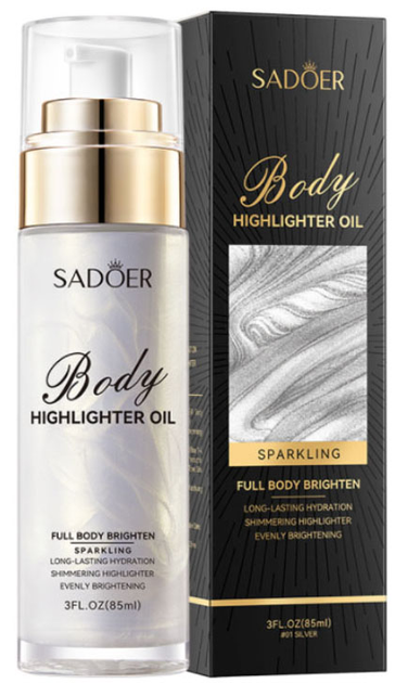 Акція на Шимер для тіла Sadoer Body Highlighter Oil №01 silver 85 мл від Rozetka