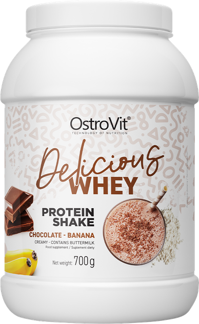 Białko OstroVit Delicious WHEY 700 g Czekolada-banan (5903933900780) - obraz 1