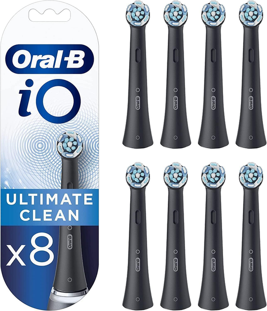 Насадки до зубної щітки Oral-b Braun iO Ultimate Clean Чорні, 8 шт (4210201434832) - зображення 1