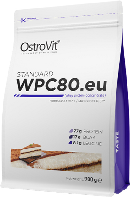 Białko OstroVit Standart WPC80.eu 900 g Tiramisu (5902232610376) - obraz 1