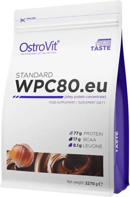 Протеїн OstroVit Standart WPC80.eu 2.27 кг Горіх (5902232610796) - зображення 1