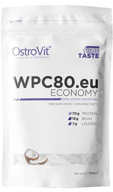 Białko OstroVit WPC80.eu Economy 700 g Krem kokosowy (5902232611885) - obraz 1