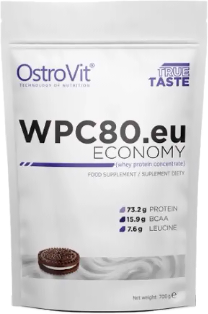 Białko OstroVit WPC80.eu Economy 700 g Ciastka i śmietanka (5902232611908) - obraz 1