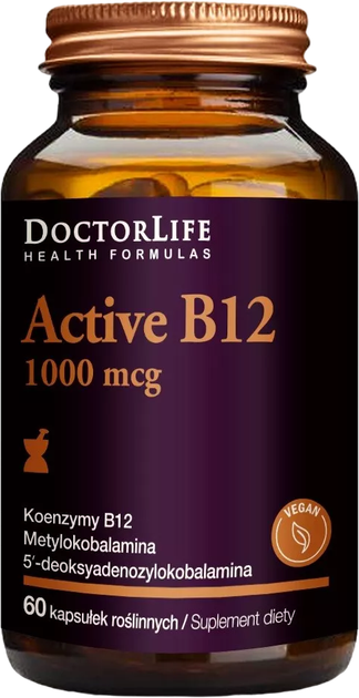 Дієтична добавка Doctor Life 1000 мкг метилкобаламіну активний вітамін В12 60 капсул (5906874819739) - зображення 1