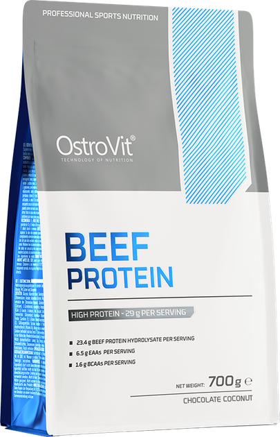 Protein OstroVit Beef Protein Czekolada-Kokos 700 g (5903933910116) - obraz 1