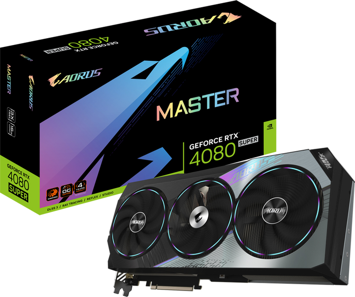 Karta graficzna Gigabyte PCI-Ex GeForce RTX 4080 Super Aorus Master 16G 16GB GDDR6X (256bit) (2625/23000) (HDMI, 3 x DisplayPort) (GV-N408SAORUS M-16GD) - obraz 6