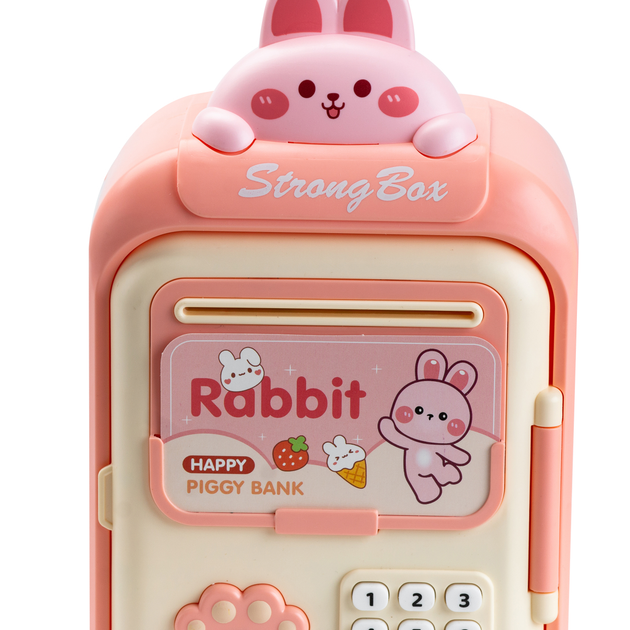 Скарбничка-сейф дитяча Rabbit з кодовим замком та відбитком пальця, рожевий(HP12265P)(WB) - Фото 5 Скарбничка-сейф дитяча Rabbit з кодовим замком та відбитком пальця, рожевий(HP12265P)(WB) - изображение 5