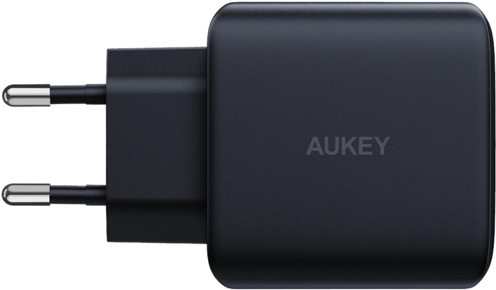 Мережевий зарядний пристрій Aukey 2 x USB-C 45 W Black (0689323784721) - зображення 1